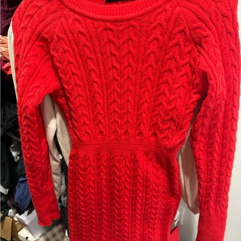 SHEIN Vibrant Red Knit Dress